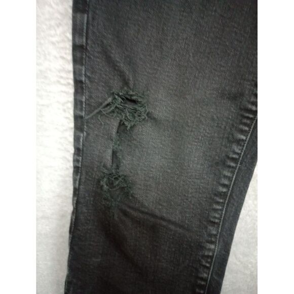 AGOLDE Sophie Crop High Rise Black Denim Raw Hem Skinny Leg Jeans Size 24 - Picture 16 of 16